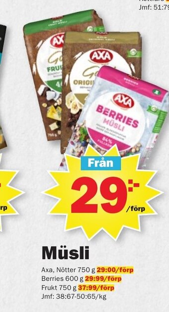 Pekås Müsli erbjuda