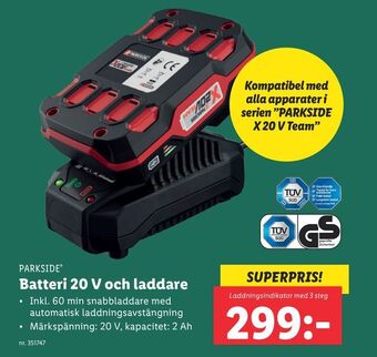 Lidl Batteri 20 v och laddare erbjuda