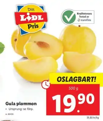 Lidl Gula plommon 500g erbjuda