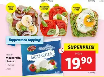 Lidl Livilio Mozzarella classic erbjuda
