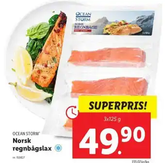 Lidl Ocean Storm Norsk regnbågslax 3x125g erbjuda