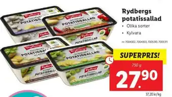 Lidl Rydbergs potatissallad 750g erbjuda