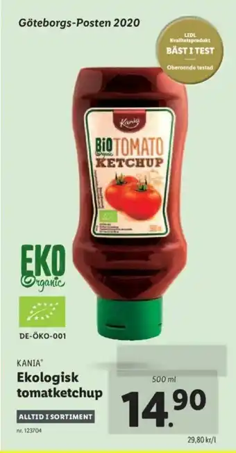 Lidl Ekologisk tomatketchup 500ml erbjuda