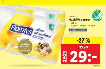 Lidl Floralys Hushållspapper 608g erbjuda