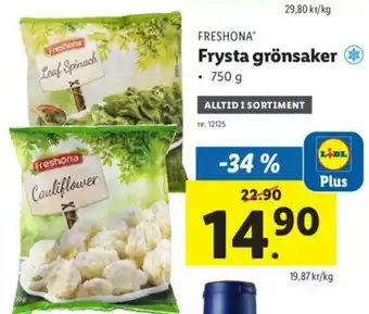 Lidl Freshona Frysta grönsaker 750ml erbjuda