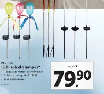 Lidl Melinera LED solcellslampor erbjuda