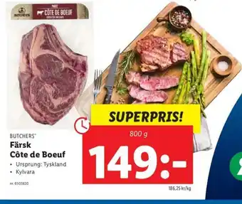 Lidl Butchers Färsk Cöte de Boeuf 800g erbjuda