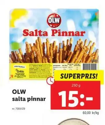 Lidl OLW salta Pinnar 250g erbjuda