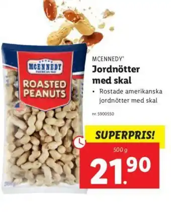 Lidl Mcennedy Jordnötter med skal 500g erbjuda