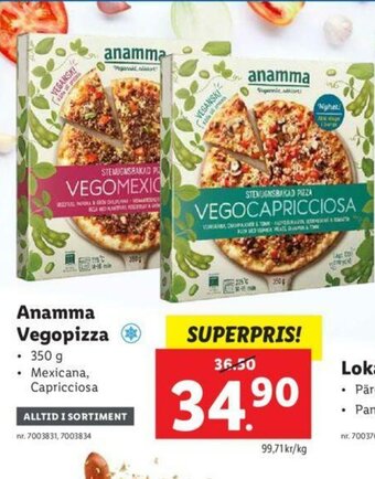 Lidl Anamma Vegopizza erbjuda
