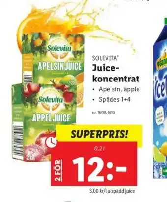 Lidl Solevita Juice Koncentrat 0,2L erbjuda