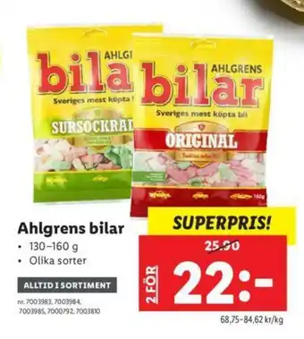 Lidl Ahlgrens bilar 130-160g erbjuda