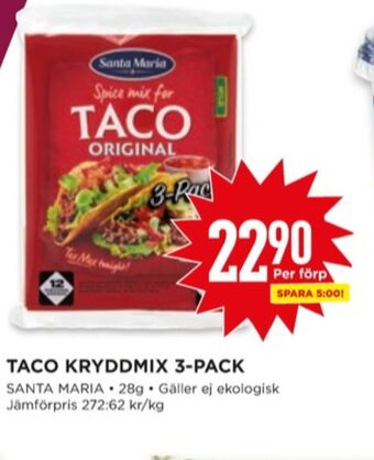 Willys Santa maria taco kryddmix erbjuda
