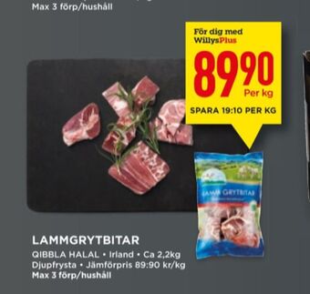 Willys Qibbla halal lammgrytbitar erbjuda