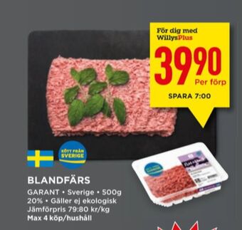 Willys Garant blandfärs erbjuda