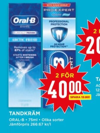 Willys Oral-b tandkräm erbjuda