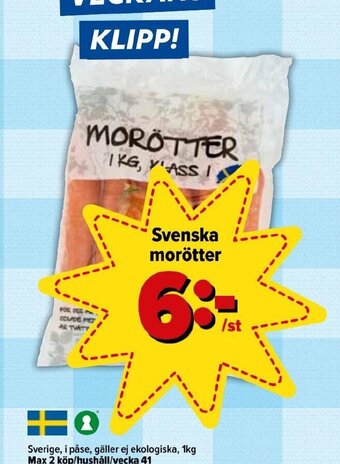 Östenssons Svenska Morötter erbjuda