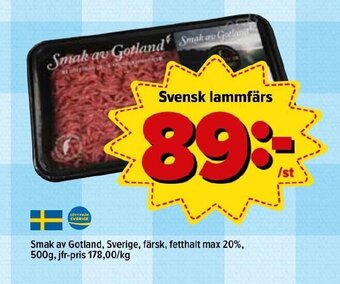 Östenssons Svensk Lammfärs erbjuda