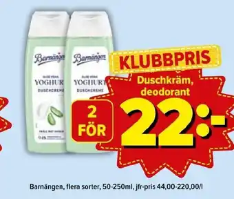 Duschkräm, Deodorant