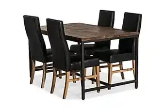 Furniturebox Epoque matbord 140 alm/svart + 4 mattia stol svart pu/ek erbjuda