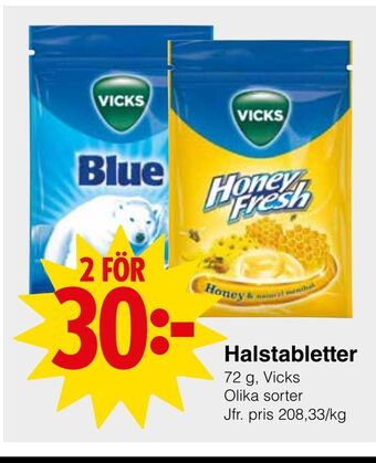 Matöppet Halstabletter erbjuda