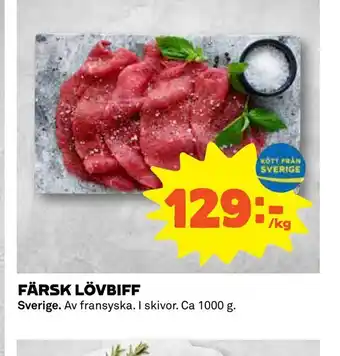 Färsk lövbiff