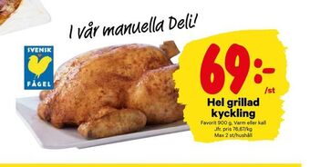 City Gross Hel grillad kyckling erbjuda