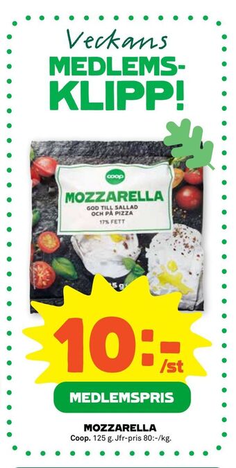 Stora Coop Mozzarella erbjuda