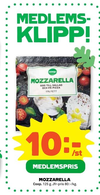 Stora Coop Mozzarella erbjuda
