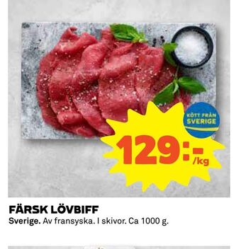 Coop Färsk lövbiff erbjuda