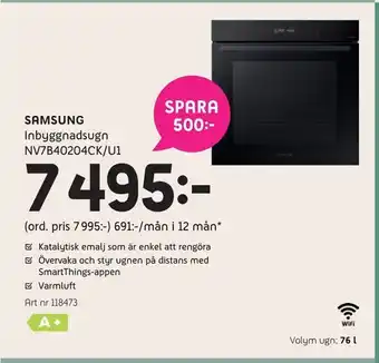 Samsung inbyggnadsugn