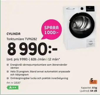 Cylinda torktumlare tvp6282