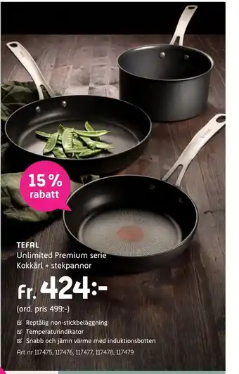 Unlimited premium serie kokkärl + stekpannor