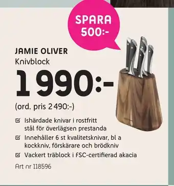Elon Jamie oliver knivblock erbjuda