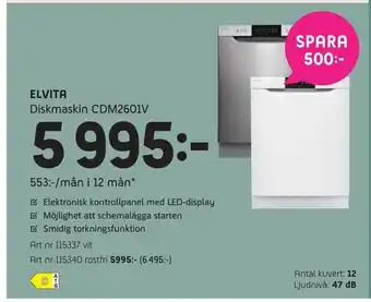 Elon Elvita diskmaskin cdm2601v erbjuda