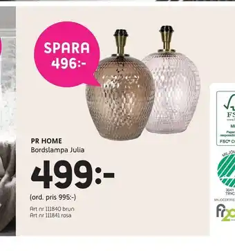 Bordslampa julia