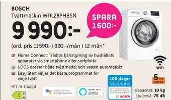 Elon Bosch tvättmaskin wal28phbsn. erbjuda
