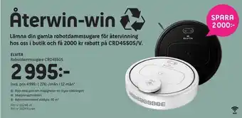 Elon Elvita robotdammsugare crd4550s erbjuda
