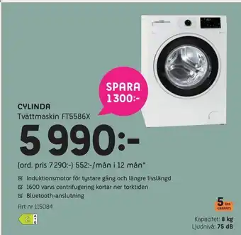 Elon Cylinda tvättmaskin ft5586x erbjuda