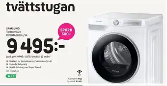 Elon Samsung torktumlare dv80t6220lh/s4 erbjuda