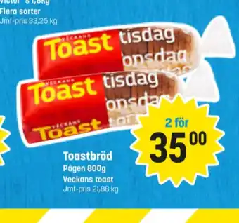 Eurocash Veckans toast toastbröd erbjuda