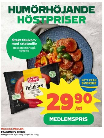 Coop Falukorv i ring erbjuda