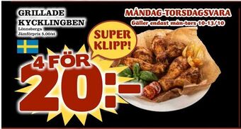Nya Pulsen Grillade kycklingben erbjuda