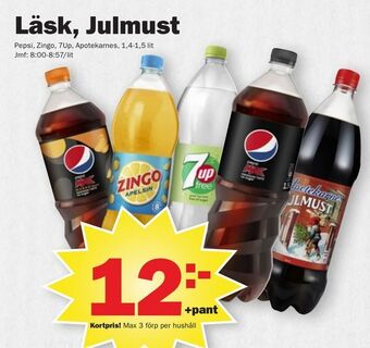 Pekås Läsk, julmust erbjuda