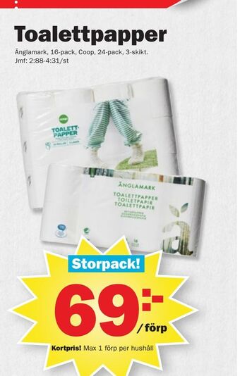 Pekås Toalettpapper erbjuda