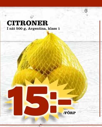 Supergrossen Citroner erbjuda