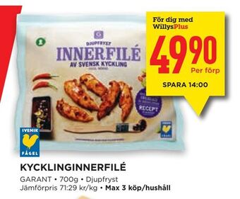 Willys Kycklinginnerfilé erbjuda