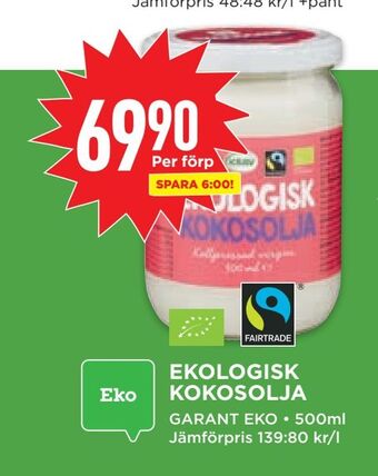 Willys Ekologisk kokosolja erbjuda