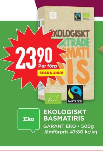 Willys Ekologiskt basmatiris erbjuda