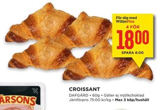 Willys Croissant erbjuda